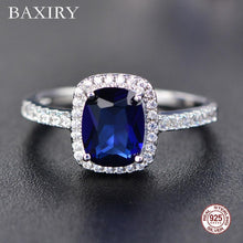 Load image into Gallery viewer, Trendy Aquamarine Amethyst Ring 925 Sterling Silver Gemstone Ring Natural For Jewelry Blue Sapphire Silver Ring Party