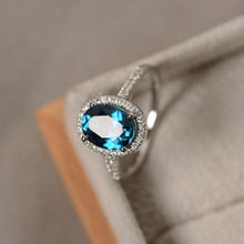 Load image into Gallery viewer, Trendy Brand CZ 925 silver Ring Big Square Sky Blue green purple black Stone Rings For Women Jewelry Wedding Gift Rings