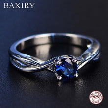 Load image into Gallery viewer, Trendy Gemstones Amethyst Silver Ring Blue Sapphire Ring Silver 925 Jewelry Aquamarine Ring For Women Engagement Rings