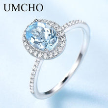 Load image into Gallery viewer, UMCHO 925 Sterling Silver Ring Oval Classic Pink Morganite Rings For Women Engagement Gemstone Wedding Band Fine Jewelry Gift