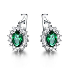 Load image into Gallery viewer, UMCHO Solid 925 Sterling Silver Gemstone Clip Earrings for Women Blue Sapphire Fine Jewelry Wedding Engagement Valentine's Gift