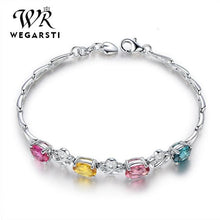 Load image into Gallery viewer, WEGARASTI Silver 925 Jewelry Bracelet Trendy Luxury Gemstone Women Bracelet 925 Sterling Silver Bracelet Weddings Party Gift