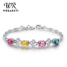 Load image into Gallery viewer, WEGARASTI Silver 925 Jewelry Bracelet Trendy Luxury Gemstone Women Bracelet 925 Sterling Silver Bracelet Weddings Party Gift