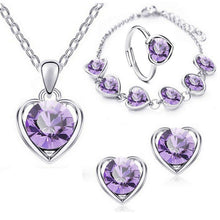 Load image into Gallery viewer, Women's Birthday Gift Wedding Jewelry Set Fashion 925 Sterling Silver Explosion Style Light Amethyst 4 Piece Set Free Shipping