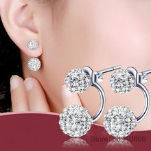 Load image into Gallery viewer, Women 's Luxury Rhinestone Crystal Ball Stud Earrings Fashion 925 Silver Jewelry Temperament Princess Stud Earrings 2019 New