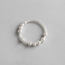 Load image into Gallery viewer, YPAY 100% Real 925 Sterling Silver Finger Ring INS Simple Geometric String Of Beads Rings for Women Luxury Fine Jewelry YMR559