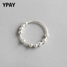 Load image into Gallery viewer, YPAY 100% Real 925 Sterling Silver Finger Ring INS Simple Geometric String Of Beads Rings for Women Luxury Fine Jewelry YMR559