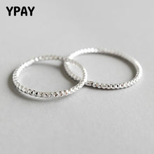 Load image into Gallery viewer, YPAY 100% Real 925 Sterling Silver Ring Simple Glint Gleam Thin Little Finger Rings For Women Fine Jewelry Gift Hot Sale YMR536