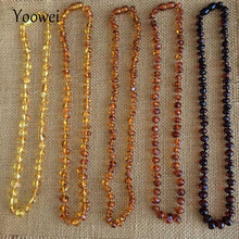 Load image into Gallery viewer, Yoowei Wholesale Natural Baltic Amber Necklace for Baby Adult 100% Real Irregular Baroque Amber Original Amber Baby Chip Jewelry