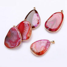 Load image into Gallery viewer, Yumten Natural Gemstone Pendant Necklace Stone Power Crystal Statement Pendentif Jewelry Ribbon Women Long Necklace Colgantes