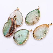 Load image into Gallery viewer, Yumten Natural Gemstone Pendant Necklace Stone Power Crystal Statement Pendentif Jewelry Ribbon Women Long Necklace Colgantes