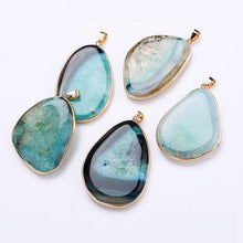 Load image into Gallery viewer, Yumten Natural Gemstone Pendant Necklace Stone Power Crystal Statement Pendentif Jewelry Ribbon Women Long Necklace Colgantes