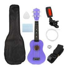 Load image into Gallery viewer, Zebra 21 inch Ukelele Soprano 4 Strings Hawaiian Spruce Basswood Guitar Musical Instrument Set Kits+Tuner+String+Strap+Bag