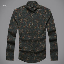 Load image into Gallery viewer, autumn ins new fashion flower printed long sleeve shirts men camisa male slim flower shirt vintage Linen Casual Men Shirt S2004