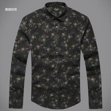 Load image into Gallery viewer, autumn ins new fashion flower printed long sleeve shirts men camisa male slim flower shirt vintage Linen Casual Men Shirt S2004