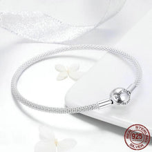 Load image into Gallery viewer, fit Pandora Charm Hot Sale 925 Sterling Silver Family Tree Heart Forever Love Sunflower Snake Chain Bracelet for Jewelry Making