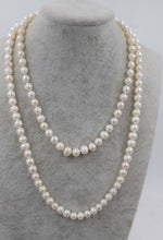 Load image into Gallery viewer, freshwater pearl necklace white 8-9mm near round 17" 24inch FPPJ wholesale beads nature
