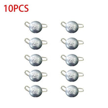 Load image into Gallery viewer, 10 Pcs Small Size Round Shape Lead Hook Jig Head Lead Deep Water Bullet Crank Hook Lead Sinker Outdoor Fishing Accessories
