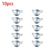 Load image into Gallery viewer, 10 Pcs Small Size Round Shape Lead Hook Jig Head Lead Deep Water Bullet Crank Hook Lead Sinker Outdoor Fishing Accessories
