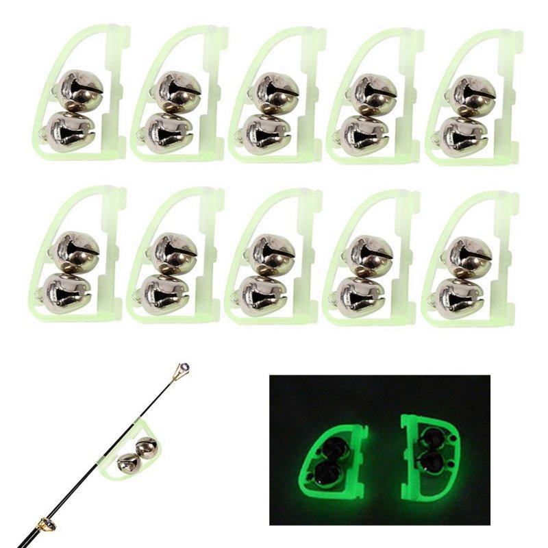 10 Pcs/pack Luminous Sea Fishing Feeder 50mm Fishing Bell Twin Alarm Rod Tip Fishing Tackle New
