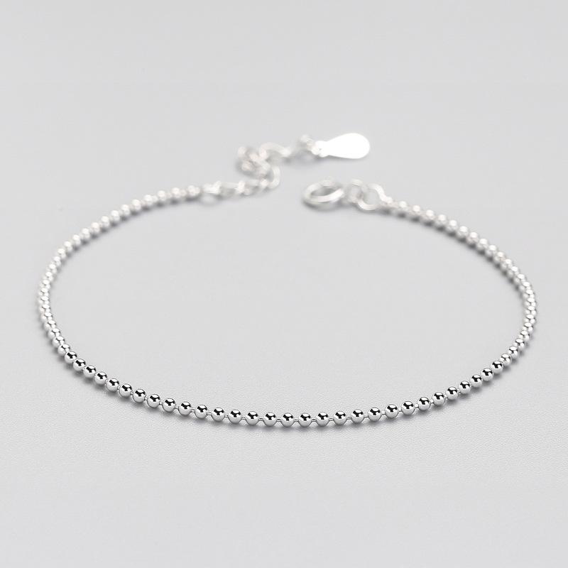 100% 925 Solid Real Sterling Silver Beads 925 Bracelet For Women Wife Girls Lady Fine Silver Jewelry ED63