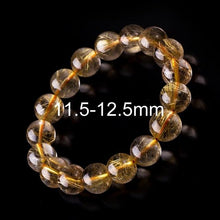 Load image into Gallery viewer, 100% Gold Rutilated Quartz Bracelets 6-12mm 6-12mm Yellow Crystal Bracelets For Women Jewelry Gold Rutile Quartz Bracelets Men
