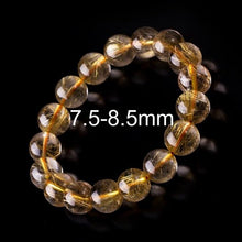 Load image into Gallery viewer, 100% Gold Rutilated Quartz Bracelets 6-12mm 6-12mm Yellow Crystal Bracelets For Women Jewelry Gold Rutile Quartz Bracelets Men
