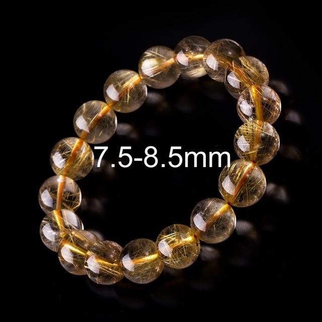 100% Gold Rutilated Quartz Bracelets 6-12mm 6-12mm Yellow Crystal Bracelets For Women Jewelry Gold Rutile Quartz Bracelets Men