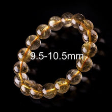 Load image into Gallery viewer, 100% Gold Rutilated Quartz Bracelets 6-12mm 6-12mm Yellow Crystal Bracelets For Women Jewelry Gold Rutile Quartz Bracelets Men
