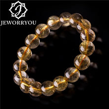 Load image into Gallery viewer, 100% Gold Rutilated Quartz Bracelets 6-12mm 6-12mm Yellow Crystal Bracelets For Women Jewelry Gold Rutile Quartz Bracelets Men
