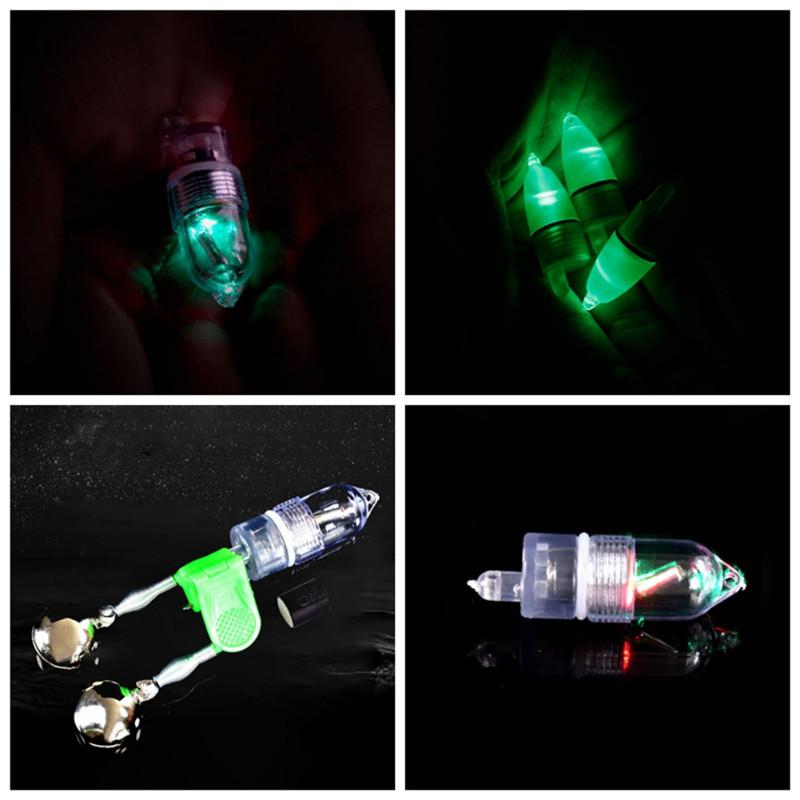 10Pcs/Set Fishing Rod Bite Alarm Bells Ring LED Fishing Lures Accessories Red Light Alerter Outdoor Fish Accessories