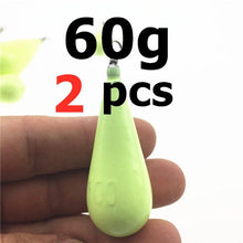 Load image into Gallery viewer, 10g/15g/20g/30g/40g/50g/60g/80g/100g Luminous Water droplets lead weights Fluorescent fishing lead sinkers fishing accessories
