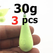 Load image into Gallery viewer, 10g/15g/20g/30g/40g/50g/60g/80g/100g Luminous Water droplets lead weights Fluorescent fishing lead sinkers fishing accessories
