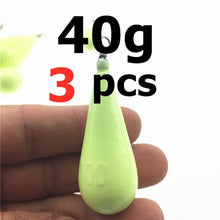 Load image into Gallery viewer, 10g/15g/20g/30g/40g/50g/60g/80g/100g Luminous Water droplets lead weights Fluorescent fishing lead sinkers fishing accessories
