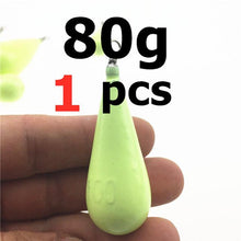 Load image into Gallery viewer, 10g/15g/20g/30g/40g/50g/60g/80g/100g Luminous Water droplets lead weights Fluorescent fishing lead sinkers fishing accessories
