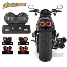 Load image into Gallery viewer, 12V Universal Motorcycle Signal Lights Twin Dual Motorbike Taillight Rear Lamp LED Integrated Tail Light Twin Light License Plat
