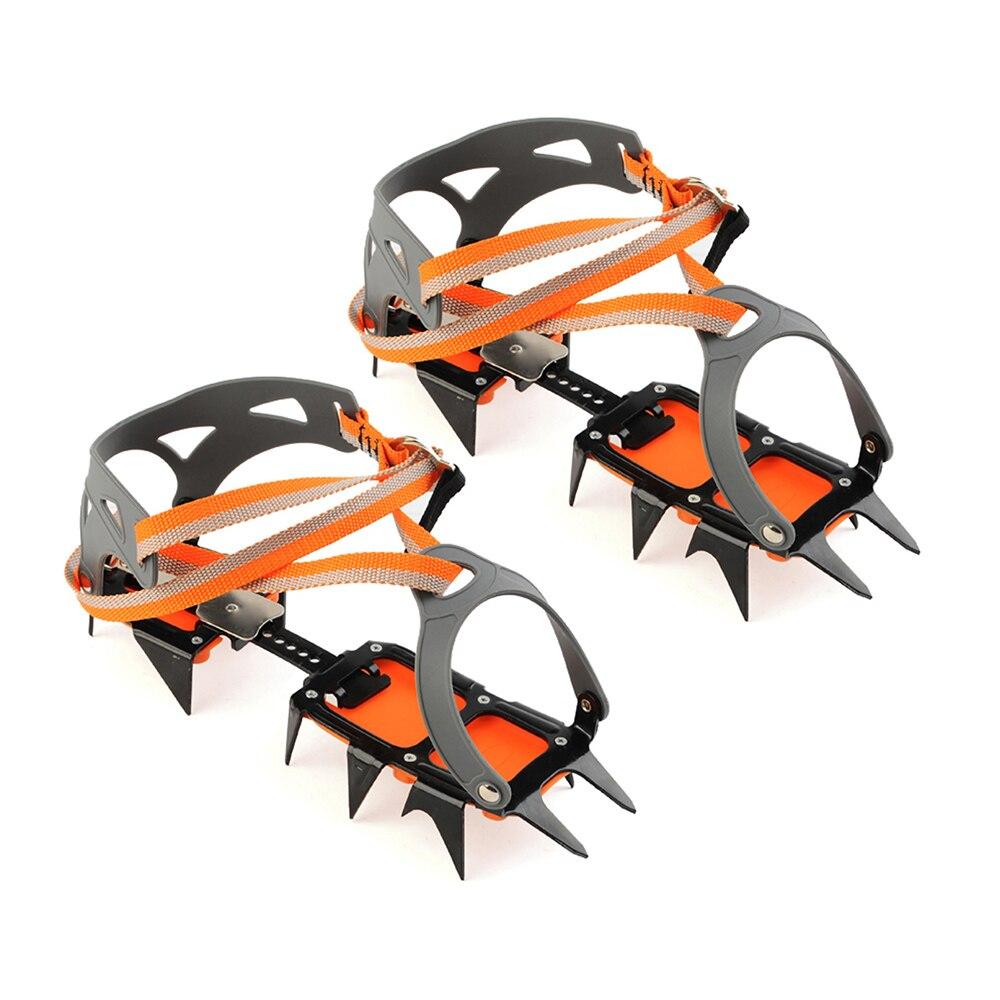14-point Crampons Manganese Steel Climbing Gear Anti-Skid Snow Ice Climbing Shoe Grippers Crampon Traction Device Mountaineering