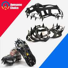 Load image into Gallery viewer, 18 Teeth Climbing Crampons for outdoor winter Walk Ice Fishing Snow Shoes Antiskid Shoes Manganese Steel Shoe Covers
