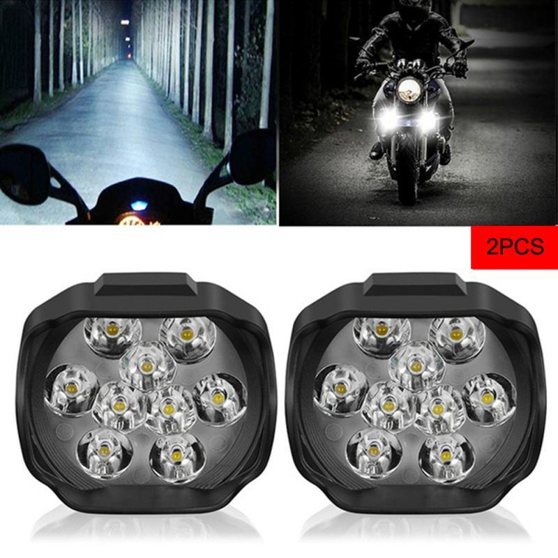 1PC 9 LED Motorcycle Headlights Spotlights LED Headlights 10W 1300ML White Work Lights Super-concentrated Projector Lens