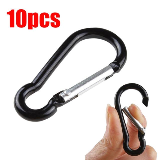 1Pcs/5Pcs /10Pcs Aluminum Snap Hook Carabiner D-Ring Key Chain Clip Keychain Hiking Camp