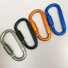 Load image into Gallery viewer, 1Pcs Camping Tools Aluminum Alloy D-Ring Locking Carabiner Clip Keychain Rope Survial Rescue Mountaineering Carabiners Hook
