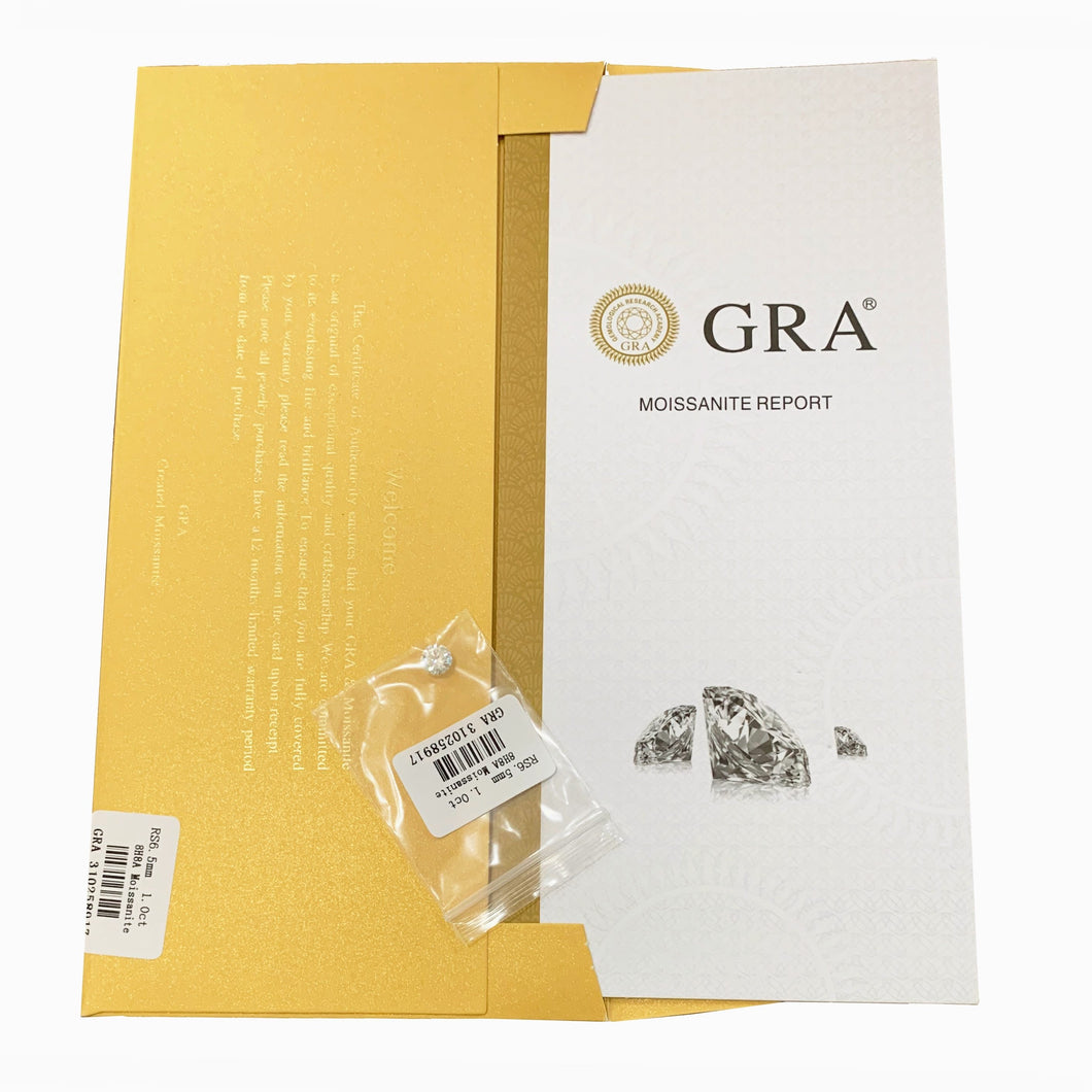 1ct Carat 6.5mm D Color loose moissanite Hearts and Arrows Round cut  Lab Grown Diamond Loose Stone VVS1 Excellent Cut