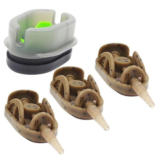 1pc/set Portable 3+1 Inline Method Carp Fishing Bait Basket Feeders Mould Set Fishing Nest Device Practical Fishing Tools