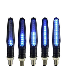 Load image into Gallery viewer, 2/4Pcs IP68 Bendable Motorcycle Flashing Lights 12 LED Mini Motorcycle Motorbike Turn Signal Lights Indicators Amber Lamp
