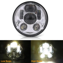 Load image into Gallery viewer, 2018 New Brightest DOT Approved 80W with DRL 5-3/4&quot; 5.75&quot; Round LED Projection Headlight for Harley Motorcycles Black/Silver

