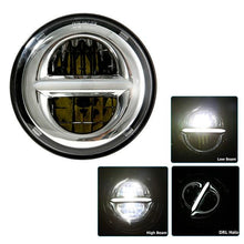 Load image into Gallery viewer, 2018 New Brightest DOT Approved 80W with DRL 5-3/4&quot; 5.75&quot; Round LED Projection Headlight for Harley Motorcycles Black/Silver
