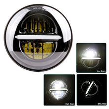 Load image into Gallery viewer, 2018 New Brightest DOT Approved 80W with DRL 5-3/4&quot; 5.75&quot; Round LED Projection Headlight for Harley Motorcycles Black/Silver
