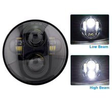 Load image into Gallery viewer, 2018 New Brightest DOT Approved 80W with DRL 5-3/4&quot; 5.75&quot; Round LED Projection Headlight for Harley Motorcycles Black/Silver
