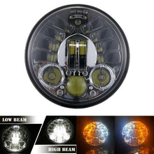 Load image into Gallery viewer, 2018 New Brightest DOT Approved 80W with DRL 5-3/4&quot; 5.75&quot; Round LED Projection Headlight for Harley Motorcycles Black/Silver

