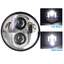 Load image into Gallery viewer, 2018 New Brightest DOT Approved 80W with DRL 5-3/4&quot; 5.75&quot; Round LED Projection Headlight for Harley Motorcycles Black/Silver
